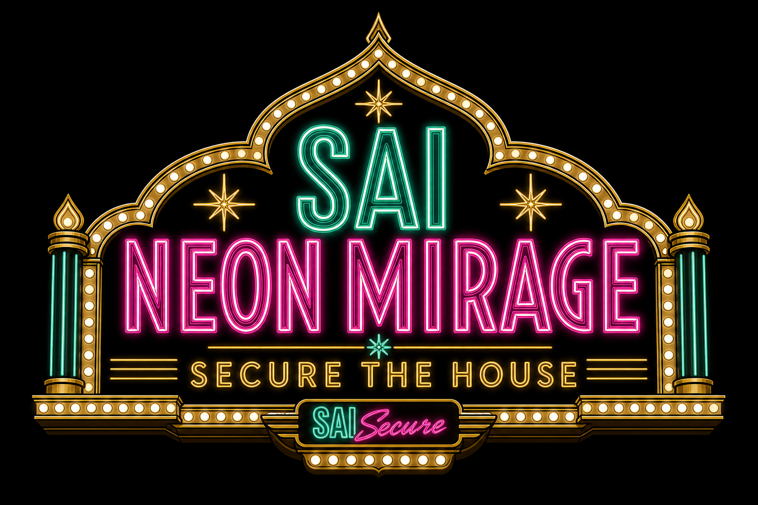 SAI Neon Mirage primary exterior marquee sign reference