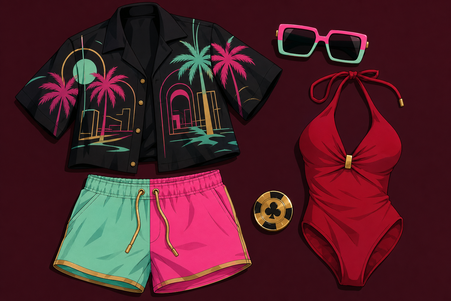 SAI Neon Mirage pool wear wardrobe