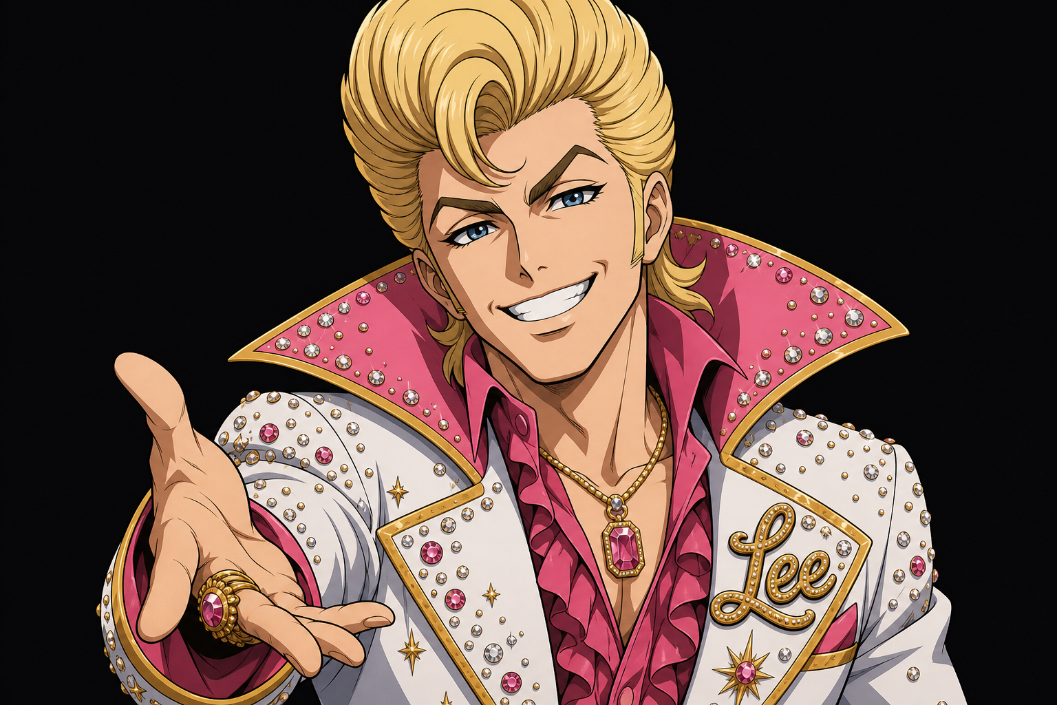 Lee - cel-shaded rhinestone showman era guest hero portrait